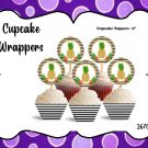 Pineapple Cupcake  Wrappers & Toppers Instant Download 2670