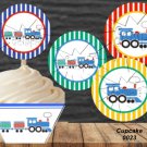 Chugging Train Cupcake Wrappers & Toppers Instant Download 0023 Chugging Train Cupcake Wrappers & Toppers Instant Download 0023