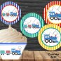 Chugging Train  Cupcake Wrappers & Toppers Instant Download 0023