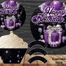 Happy Birthday Cupcake Wrappers & Toppers Instant Download 1654