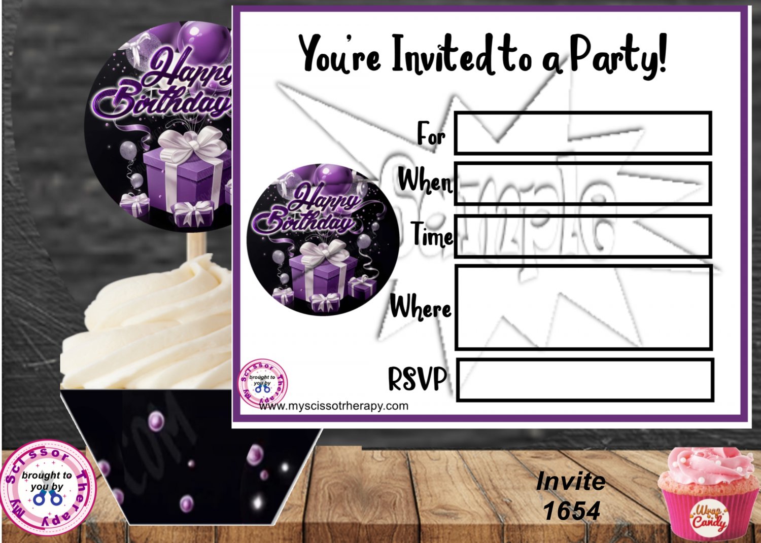 Happy Birthday Invitation Instant Download 1654