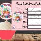 Happy Birthday Invitation Instant Download 1658