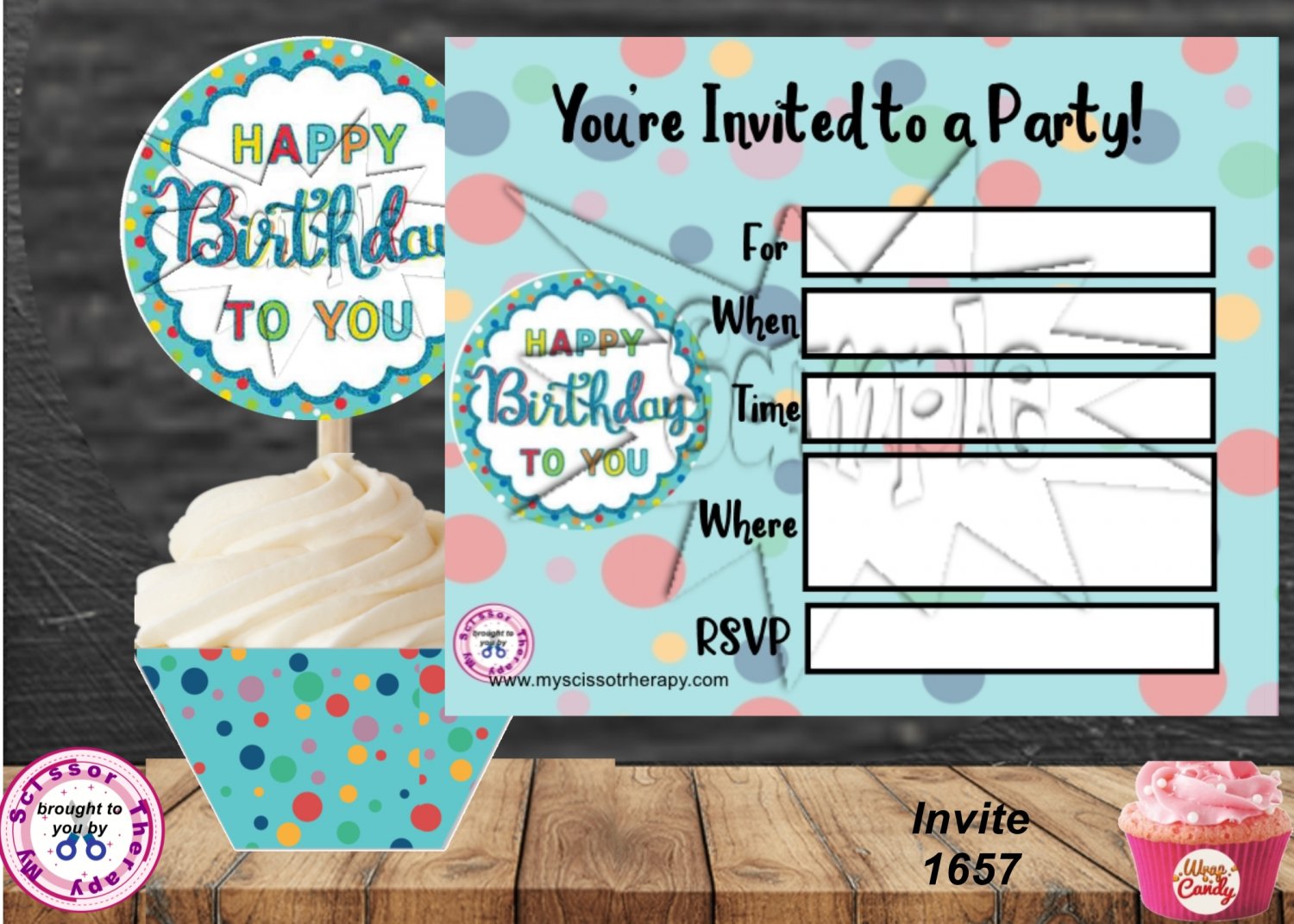 Happy Birthday Invitation Instant Download 1657