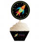 Out of this World Happy Birthday  Cupcake Wrappers & Toppers Instant Download 0070