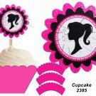 Barbie Cupcake Wrappers & Toppers Instant Download 2385