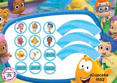 Bubble Guppies Cupcake Wrappers & Toppers Instant Download 1652