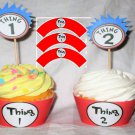 Dr. Seuss Thing 1 & 2 Cupcake Wrappers & Toppers Instant Download 0011