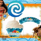 Moana Blue Tribal Cupcake Wrappers & Toppers Instant Download 1635