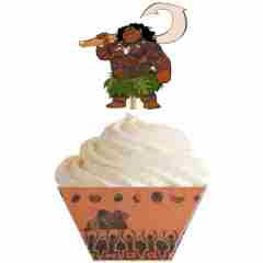 Moana Brown Tribal Cupcake Wrappers & Toppers Instant Download 1636