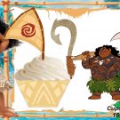 Moana Tan 2 Tribal Cupcake Wrappers & Toppers Instant Download 1637