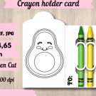 Avocado Crayon Holder Color Coloring Card 2785 Avocado Crayon Holder Color Coloring Card 2785