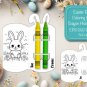 Easter Bunny Crayon Holder Color Coloring Card 2787