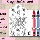 Butterfly Crayon Holder Color Coloring Card 2788
