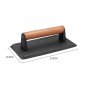 SOGA Cast Iron Bacon Meat Steak Press Grill BBQ with Wood Handle Weight Plate
