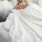 SOGA 160X200cm Throw Blanket White Double Layer Rabbit Fur Cozy Comfort with Stylish Decor
