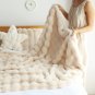 SOGA 160x200cm Throw Blanket Light Camel Color Double Layer Rabbit Fur Cozy Comfort