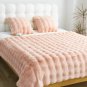 SOGA 160X200cm Throw Blanket Pink Double Layer Rabbit Fur Cozy Comfort