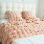 SOGA 160X200cm Throw Blanket Pink Double Layer Rabbit Fur Cozy Comfort