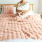 SOGA 160X200cm Throw Blanket Pink Double Layer Rabbit Fur Cozy Comfort