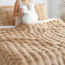 SOGA 160x200cm Throw Blanket Coffee Double Layer Rabbit Fur Cozy Comfort