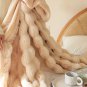 SOGA 160x200cm Throw Blanket Coffee Double Layer Rabbit Fur Cozy Comfort