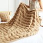 SOGA 160x200cm Throw Blanket Coffee Double Layer Rabbit Fur Cozy Comfort