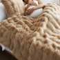 SOGA 160x200cm Throw Blanket Coffee Double Layer Rabbit Fur Cozy Comfort