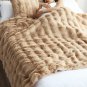 SOGA 160x200cm Throw Blanket Coffee Double Layer Rabbit Fur Cozy Comfort