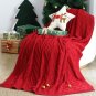 SOGA 130x180cm Throw Blanket Red Christmas Chunky Yarn Woven Decorative