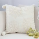 SOGA 45cm Throw Pillow White Soft Plush Christmas Snowflake Ball Square SOGA 45cm Throw Pillow White Soft Plush Christmas Snowflake Ball Square