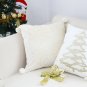 SOGA 45cm Throw Pillow White Soft Plush Christmas Snowflake Ball Square