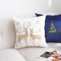 SOGA 45cm Throw Pillow White with Golden Christmas Reindeer Festive Cushion