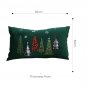 SOGA 30cm Throw Pillow Dark Green Christmas Forest Embroidered Lumbar
