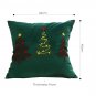 SOGA 45cm Throw Pillow Green Three Embroidered Christmas Trees