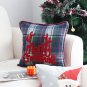 SOGA 45cm Throw Pillow Multicolor Christmas Plaid with Antler Design