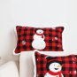 SOGA 30cm Throw Pillow Red Christmas Snowman Lumbar Cushion