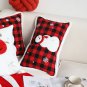 SOGA 30cm Throw Pillow Red Christmas Snowman Lumbar Cushion