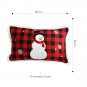 SOGA 30cm Throw Pillow Red Christmas Snowman Lumbar Cushion