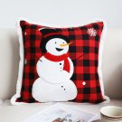 SOGA 45cm Throw Pillow Red Christmas Snowman Square Cushion SOGA 45cm Throw Pillow Red Christmas Snowman Square Cushion