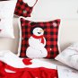 SOGA 45cm Throw Pillow Red Christmas Snowman Square Cushion