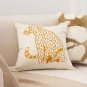SOGA 45cm Throw Pillow White Light Luxury with Golden Leopard Design