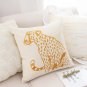 SOGA 45cm Throw Pillow White Light Luxury with Golden Leopard Design
