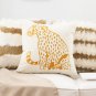 SOGA 45cm Throw Pillow White Light Luxury with Golden Leopard Design