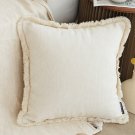 SOGA 45cm Throw Pillow White Chenille Textured with Tassels Stylish SOGA 45cm Throw Pillow White Chenille Textured with Tassels Stylish