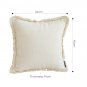 SOGA 45cm Throw Pillow White Chenille Textured with Tassels Stylish