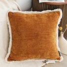 SOGA 45cm Throw Pillow Sunset Orange Chenille Textured with Tassels SOGA 45cm Throw Pillow Sunset Orange Chenille Textured with Tassels