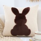 SOGA 45cm Throw Pillow Light Tan Square Cushion with Soft Coffee Bunny Design SOGA 45cm Throw Pillow Light Tan Square Cushion with Soft Coffee Bunny Design