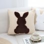SOGA 45cm Throw Pillow Light Tan Square Cushion with Soft Coffee Bunny Design