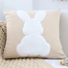 SOGA 45cm Throw Pillow Light Tan Square Cushion with Soft White Rabbit Design SOGA 45cm Throw Pillow Light Tan Square Cushion with Soft White Rabbit Design