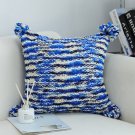 SOGA 45cm Throw Pillow Deep Sea Blue Gradient Dyed Decorative Soft Square